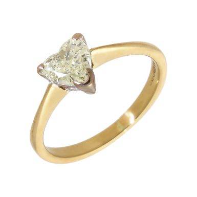 Pre-Owned 18ct Gold 0.64 Carat Heart Diamond Solitaire Ring