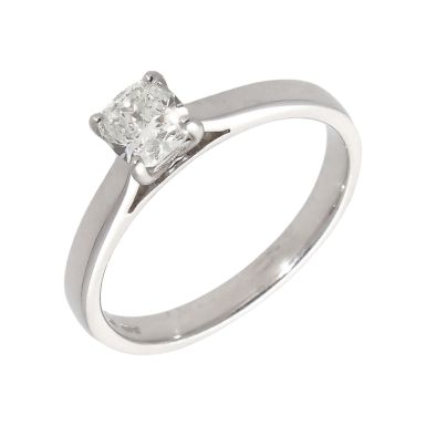 Pre-Owned 18ct White Gold GIA 0.60ct Cushion Cut Diamond Ring
