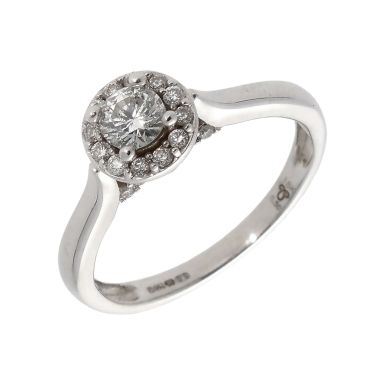Pre-Owned 18ct White Gold 0.50 Carat Diamond Halo Ring