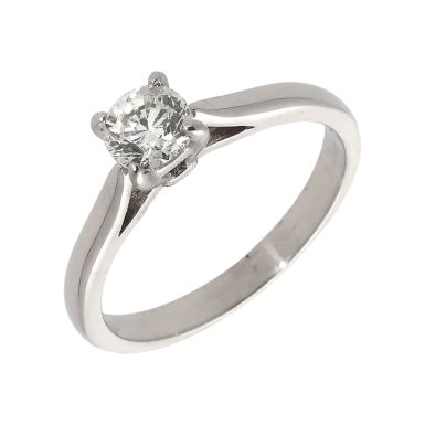 Pre-Owned 18ct White Gold 0.54 Carat Diamond Solitaire Ring