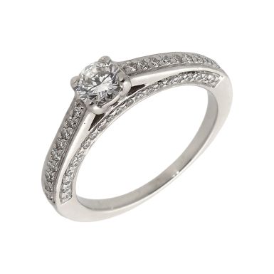 Pre-Owned Platinum Diamond Solitaire & Shoulders Ring