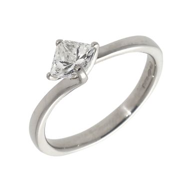 Pre-Owned Platinum 0.75ct Diamond Profile Faceted Solitaire Ring