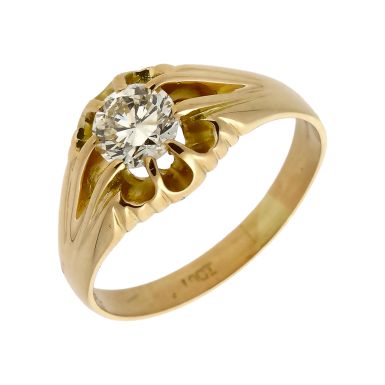Pre-Owned 18ct Gold 1.01ct Diamond Solitaire Set Signet Ring