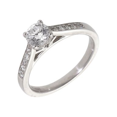 Pre-Owned 18ct White Gold Blossom Cut Diamond Solitaire Ring