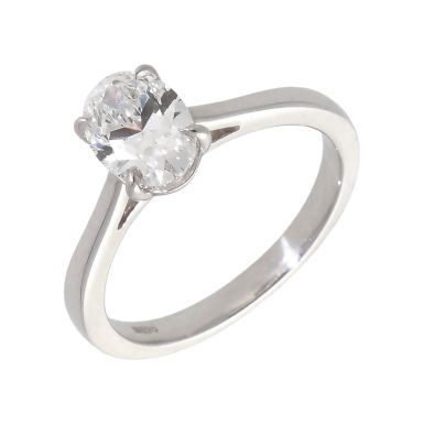 Pre-Owned 18ct Gold 1.00ct Lab Grown Oval Diamond Solitaire Ring