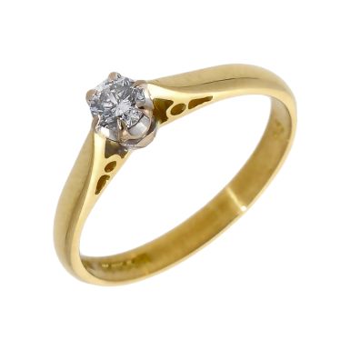 Pre-Owned 18ct Yellow Gold 0.16 Carat Diamond Solitaire Ring