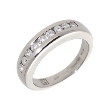 Pre-Owned Palladium 0.50 Carat Diamond Half Eternity Ring