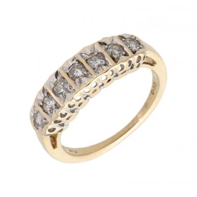 Pre-Owned 9ct Gold 0.50 Carat Diamond Half Eternity Band Ring