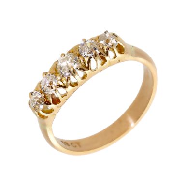 Pre-Owned Vintage Style 18ct Gold Old Cut Diamond Dress Ring
