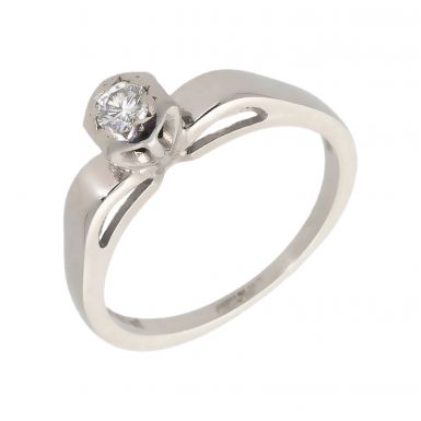 Pre-Owned 18ct White Gold 0.15 Carat Diamond Solitaire Ring