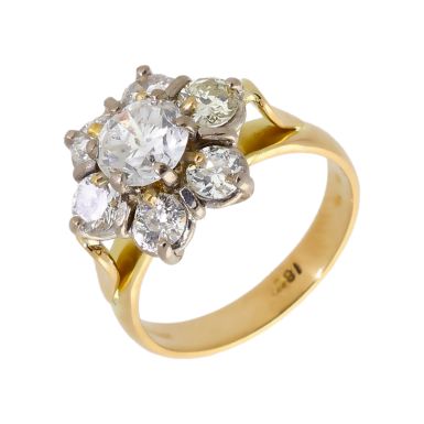 Pre-Owned 14ct Yellow Gold Diamond Cluster Ring