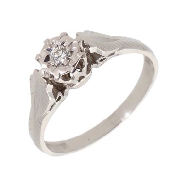 Pre-Owned 18ct White Gold Illusion Set Diamond Solitaire Ring