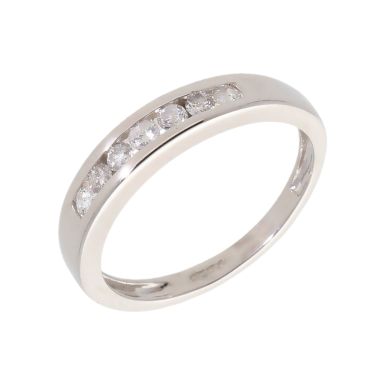 Pre-Owned 9ct White Gold 0.25 Carat Diamond Half Eternity Ring