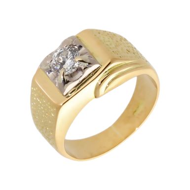 Pre-Owned 18ct Gold 0.51 Carat Diamond Solitaire Set Signet Ring