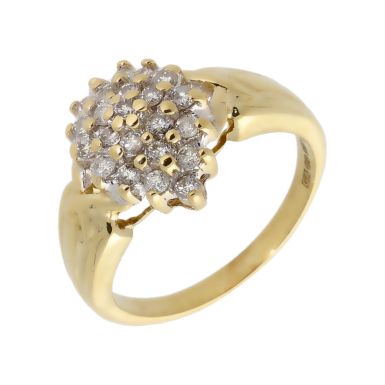 Pre-Owned 9ct Yellow Gold 0.50 Carat Diamond Cluster Ring