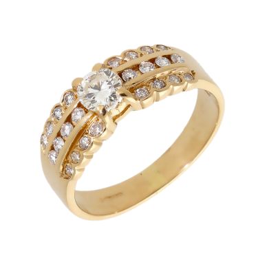 Pre-Owned 9ct Gold 0.64 Carat Diamond Triple Row Dress Ring