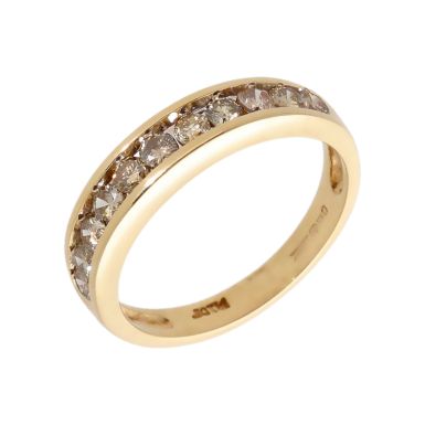 Pre-Owned 9ct Gold 0.50ct Champagne Diamond Half Eternity Ring