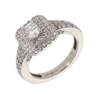 Pre-Owned Platinum 1.11 Carat Diamond Cluster Ring