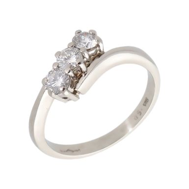Pre-Owned Platinum 0.50 Carat Diamond Trilogy Twist Ring