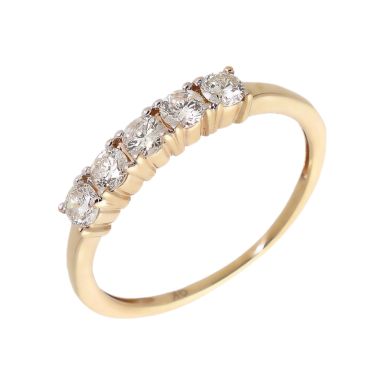 Pre-Owned 9ct Gold 0.50 Carat 5 Stone Diamond Eternity Ring