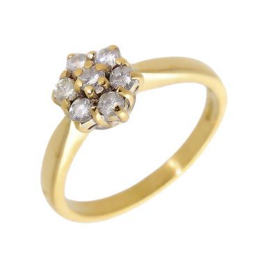 Pre-Owned 18ct Yellow Gold 0.33 Carat Diamond Cluster Ring
