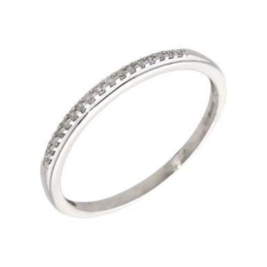 Pre-Owned 9ct White Gold 0.08 Carat Diamond Half Eternity Ring