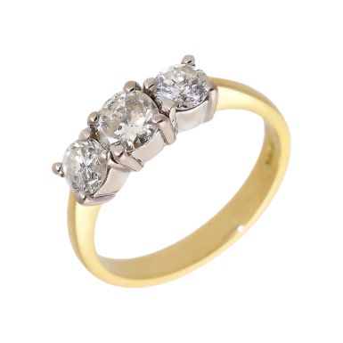 Pre-Owned 18ct Yellow Gold 1.62 Carat Diamond Trilogy Ring