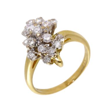 Pre-Owned 18ct Yellow Gold 0.75 Carat Diamond Cluster Ring