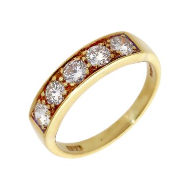 Pre-Owned 18ct Gold 0.75 Carat 5 Stone Diamond Eternity Ring