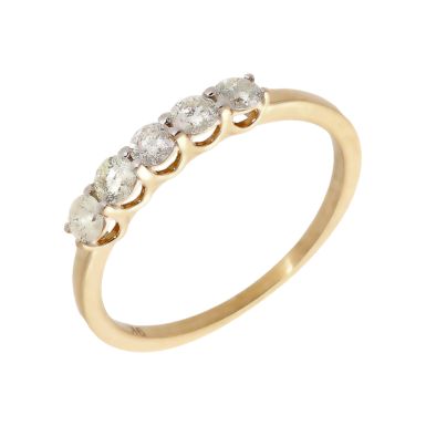 Pre-Owned 9ct Gold 0.45 Carat 5 Stone Diamond Eternity Ring