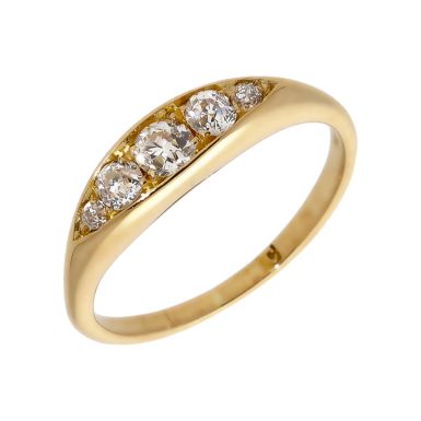 Pre-Owned Vintage Style 18ct Gold Diamond 5 Stone Dress Ring