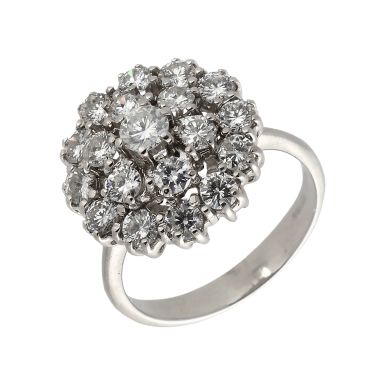 Pre-Owned 14ct White Gold 2.30 Carat Diamond Cluster Ring