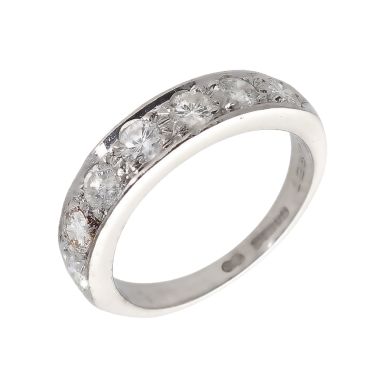 Pre-Owned 18ct White Gold 1.00 Carat Diamond Half Eternity Ring
