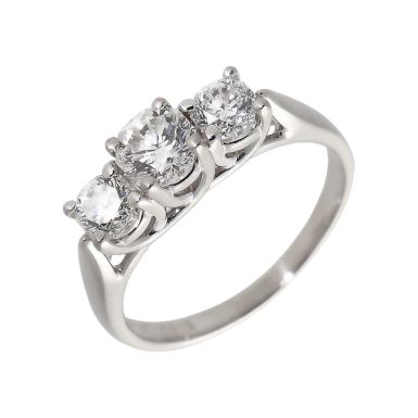 Pre-Owned Platinum 1.73ct Octagonal Cut Diamond Trilogy Ring