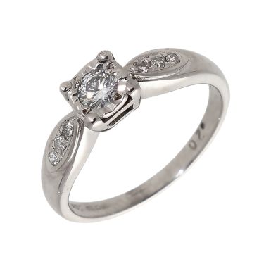 Pre-Owned 9ct White Gold 0.20 Carat Diamond Solitaire Ring