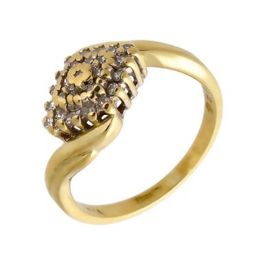 Pre-Owned 18ct Yellow Gold 0.125 Carat Diamond Cluster Ring