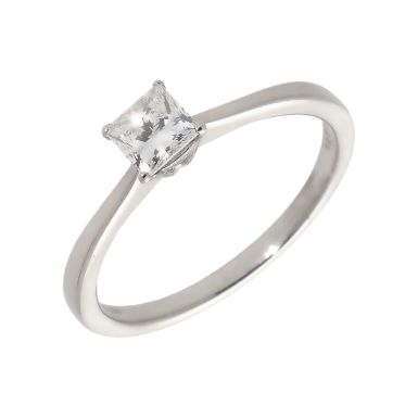 Pre-Owned 18ct Gold 0.50ct Princess Cut Diamond Solitaire Ring