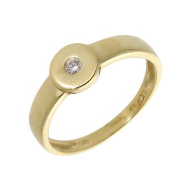 Pre-Owned 14ct Yellow Gold Diamond Solitaire Set Dress Ring