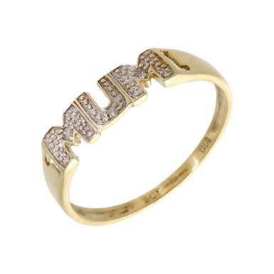 Pre-Owned 9ct Gold Diamond Set Mum Dress Ring