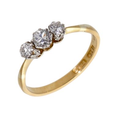 Pre-Owned 14ct Yellow Gold 0.35 Carat Diamond Trilogy Ring