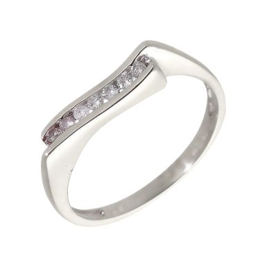 Pre-Owned 9ct White Gold Diamond Wave Dress Ring