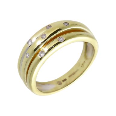 Pre-Owned 18ct Gold Diamond Set Multi Row Dress Ring