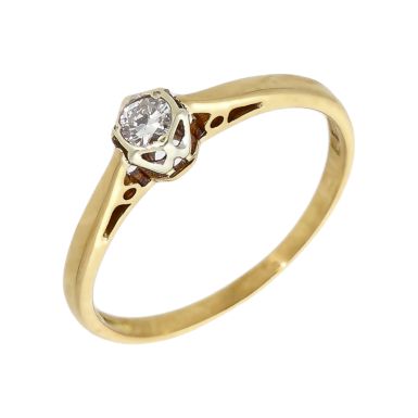 Pre-Owned 18ct Yellow Gold 0.10 Carat Diamond Solitaire Ring