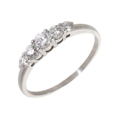 Pre-Owned 18ct White Gold 0.50ct Diamond 5 Stone Dress Ring