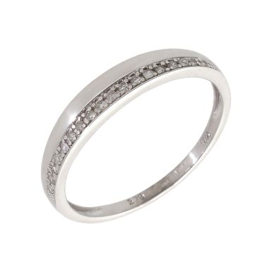 Pre-Owned 9ct White Gold 0.10 Carat Diamond Set Band Ring