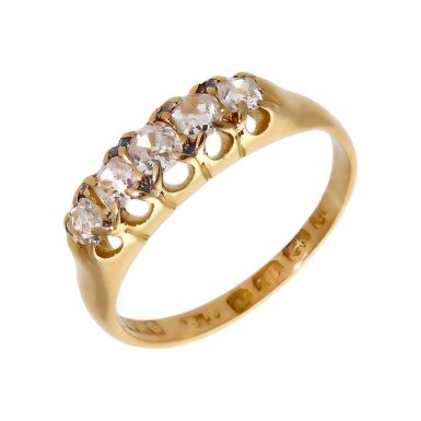 Pre-Owned Vintage 1882 18ct Gold 5 Stone Diamond Ring
