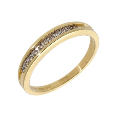 Pre-Owned 9ct Yellow Gold 0.10 Carat Diamond Half Eternity Ring