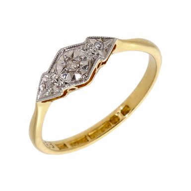 Pre-Owned Vintage Old Cut Diamond Trilogy Ring
