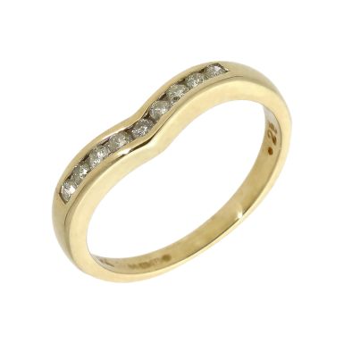 Pre-Owned 9ct Yellow Gold 0.25 Carat Diamond Half Wishbone Ring