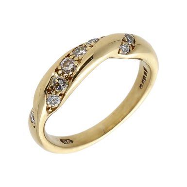 Pre-Owned 9ct Yellow Gold Diamond Set Twist Dress Ring